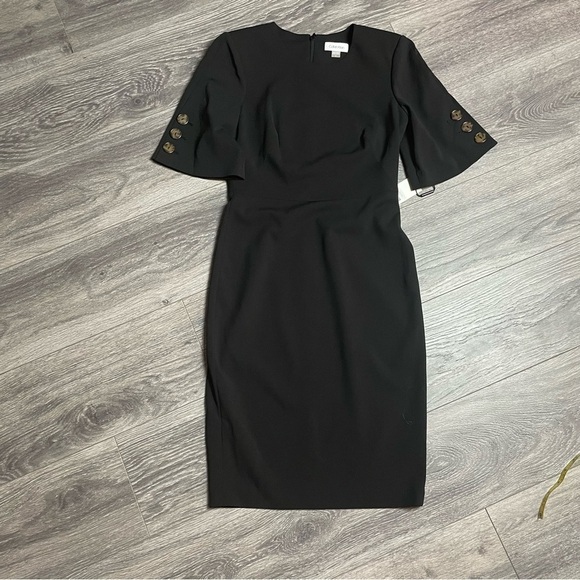 Calvin Klein A-Line Sheath Dress with Button Detail Size 2 0134 - Picture 2 of 11
